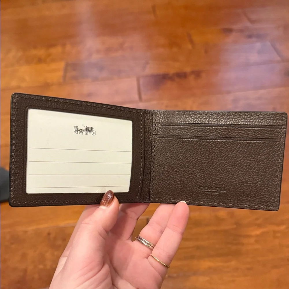 Coach Dark Brown Leather Card Holder
